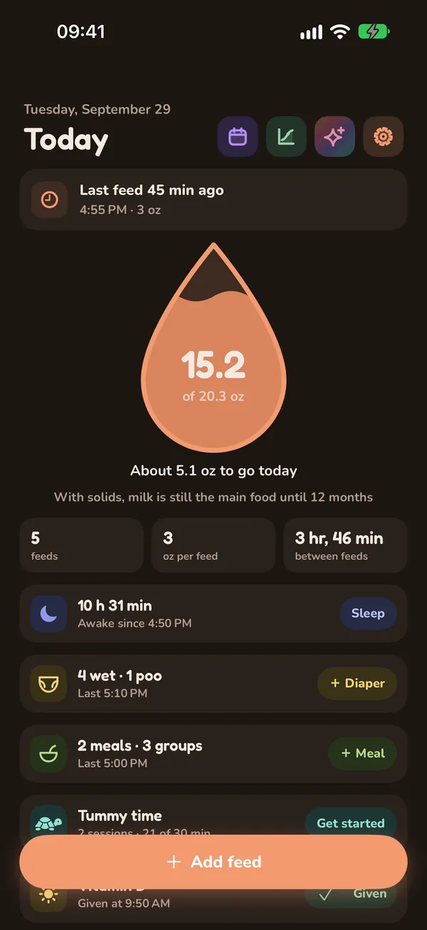 Today in dark mode