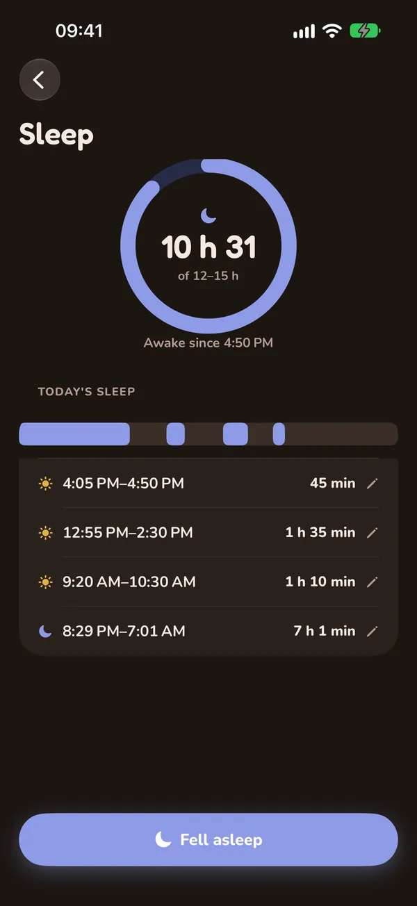 Sleep in dark mode