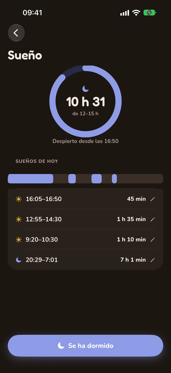 Sueño en modo oscuro