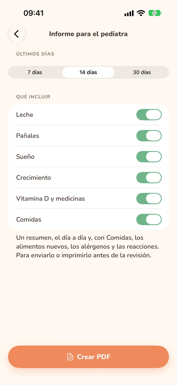 Informe para el pediatra