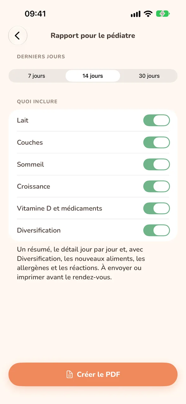 Rapport pour le pédiatre