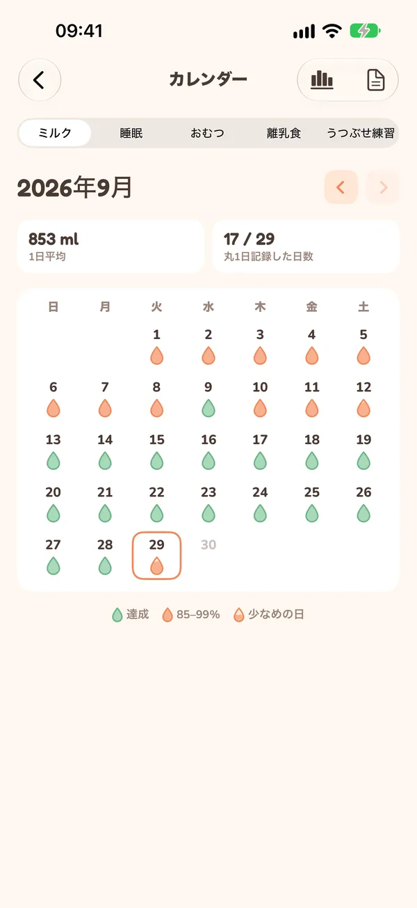 月間カレンダー