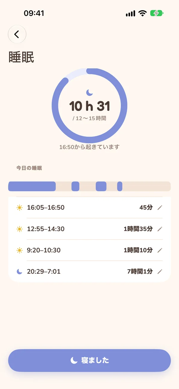 今日の睡眠