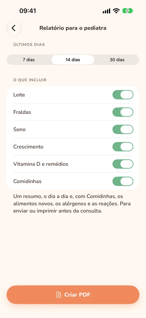 Relatório para o pediatra